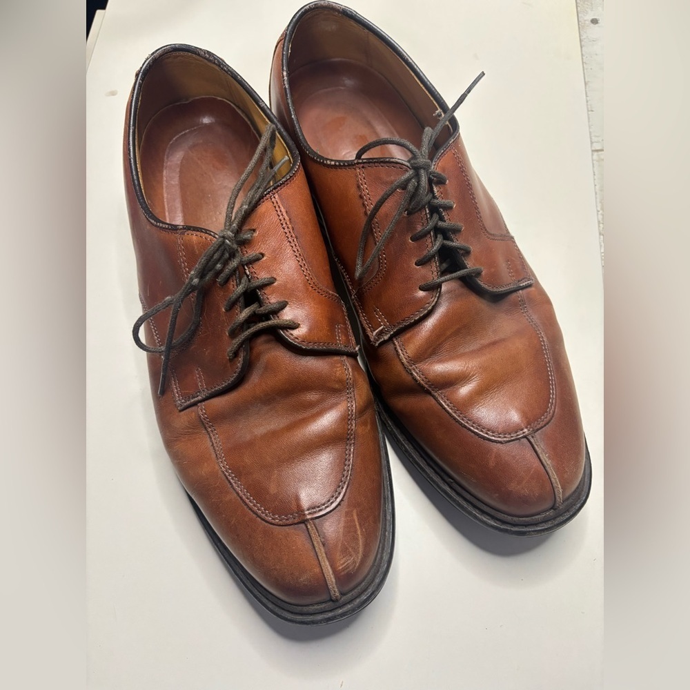 Allen Edmonds Mens Brown Leather Split Toe Oxford Dress Shoes Size 8.5